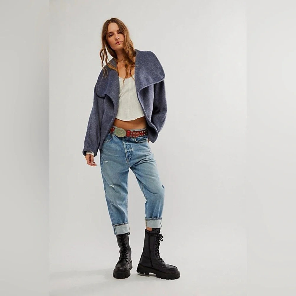 Free People Mina Cropped Wrap Coat Jacket | Size Large - Picture 2 of 11